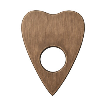 PNG Wooden heart-shaped planchette.
