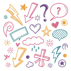 A collection of colorful cartoon symbols and icons Vector