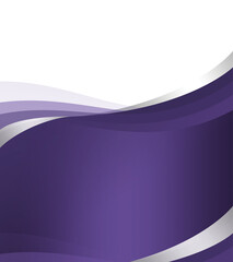 Elegant Purple Abstract Wave Shape Illustration with Transparent Background PNG