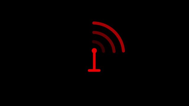Wi-fi wireless internet network net connection icon logo wi-fi . technology wireless signal icon .4k animation  