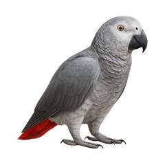 PNG Realistic African Grey Parrot Illustration