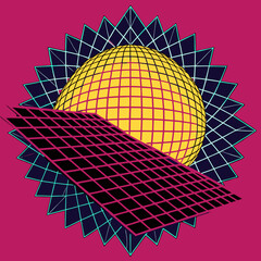 Distorted grid shapes isolated. Retrofuturistic warped mesh grid. Curved mesh abstract elements. Retro punk design element. Vector curve surface background. © Designer As HasiB