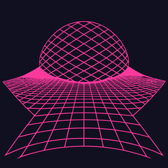 Distorted grid shapes isolated. Retrofuturistic warped mesh grid. Curved mesh abstract elements. Retro punk design element. Vector curve surface background. © Designer As HasiB