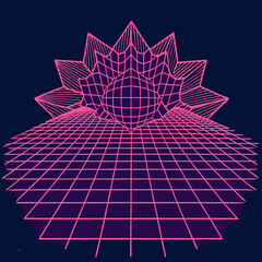 Distorted grid shapes isolated. Retrofuturistic warped mesh grid. Curved mesh abstract elements. Retro punk design element. Vector curve surface background. © Designer As HasiB