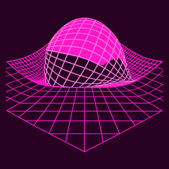 Distorted grid shapes isolated. Retrofuturistic warped mesh grid. Curved mesh abstract elements. Retro punk design element. Vector curve surface background. © Designer As HasiB