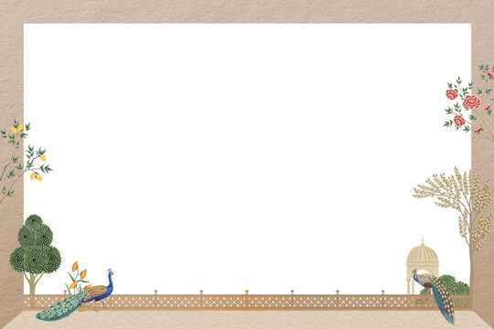 indian wedding traditional invitation template card	