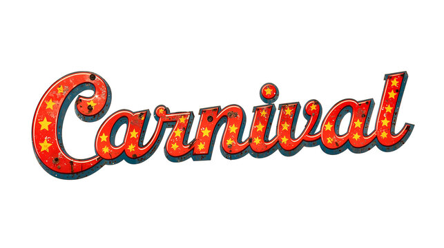 Vintage Carnival sign isolated on white