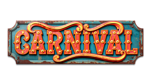 Vintage Carnival sign isolated on white