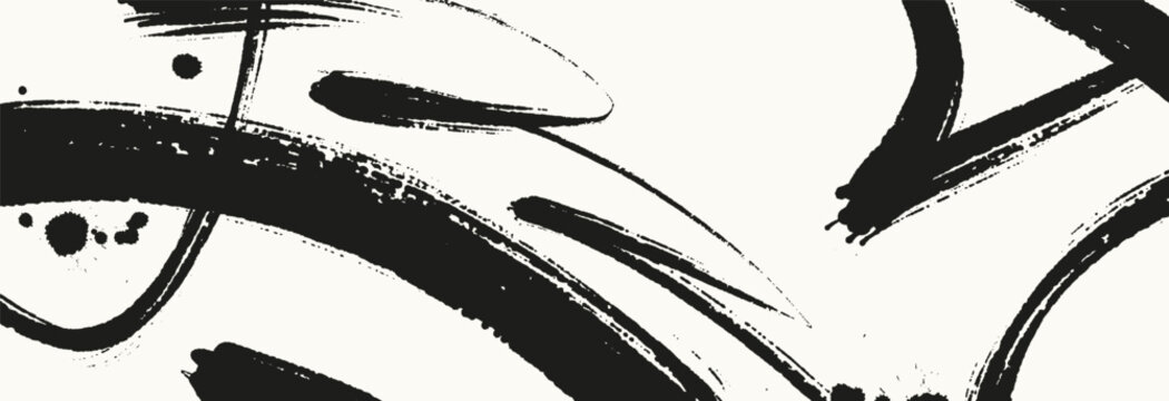 Expressive vector illustration with bold brush strokes and ink splatters for modern artistic and graphic design.