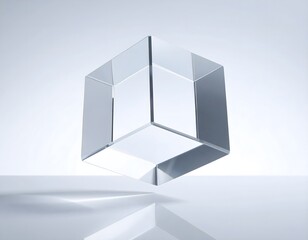 Fototapeta premium Sleek Crystal Geometric Shape in a Bright Minimalist Setting