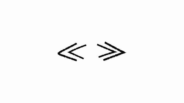 Video. Minimalistic quotes, icon animation with smooth motion. Hand drawn with pencil. Animation on a white background 4K.