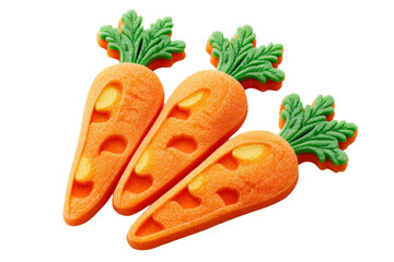 Lustige Illustration von Karotten, freigestellt vor transparentem Hintergrund, Generative AI