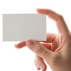 Obraz premium A hand holding a blank white business card