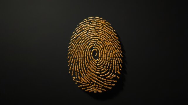 Gold and Black Fingerprint Thumb Database Scan Backdrop