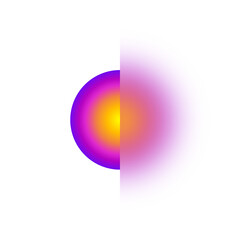 purple yellow gradient haft circle blur