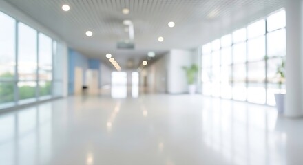 Fototapeta premium modern office interior with large windows and shiny floor