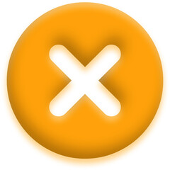 Obraz premium 3D Glossy Red Cross Mark Icon for Rejected Status, Error, Delete, and Negative Validation Symbols