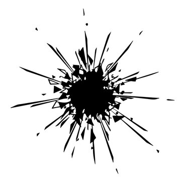 Dynamic abstract black explosion effect shattered geometric fragments sharp lines burst vector graphic design element