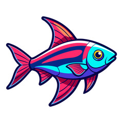 Colorful cartoon fish illustration vector graphic design for aquarium pet shop and fish art prints