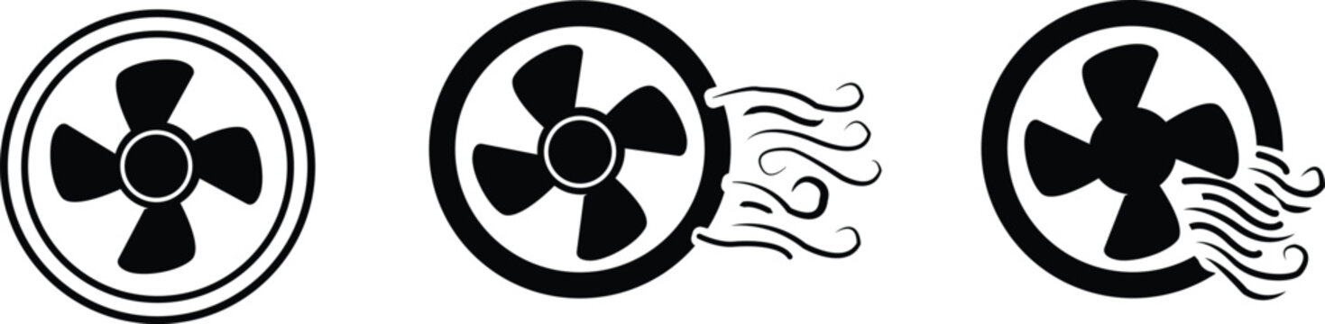 Fan speed icons with varying airflow levels