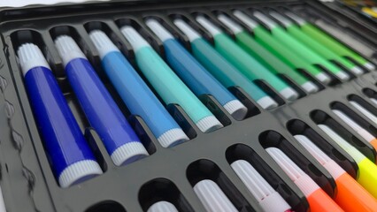 Fototapeta premium Colorful small sketch pen markers set package