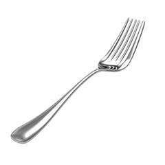 Silver fork isolated on white. 3d illustration. Single object [Transparent Background PNG].