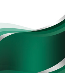 Elegant Emerald Green & Silver Wave Shape Design Template Transparent Background PNG