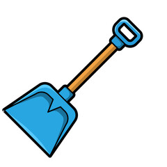 Stylized shovel tool with handle illustration © panadesignteam