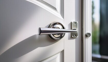 sleek metal doorknob on a white door showcasing modern design and functionality the clean lines and minimalist style create a sophisticated entry point open possibilities