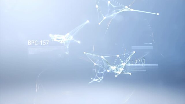A video showcasing a futuristic network connection map on a blue background with constellation lines and nodes.