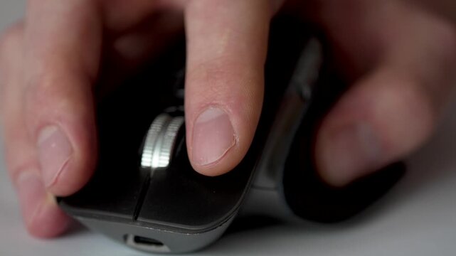 ASMR Finger Pressing Computer Mouse Button with Sharp Clicking Sound
