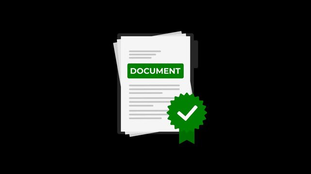 Document Approval Workflow Animation for Business Finance and Accounting Process, loopable
