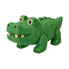Fototapeta premium PNG Green wooden crocodile toy
