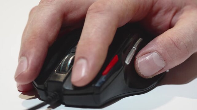 ASMR Finger Pressing Computer Mouse Button with Sharp Clicking Sound