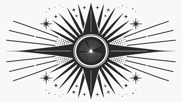 Vibrant starburst design with dynamic lines and stars