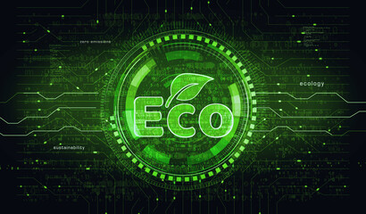 Obraz premium Eco friendly symbol digital concept 3d illustration