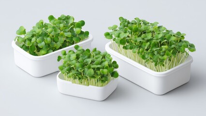 Fototapeta premium Microgreens Premium Modern Farming to table flat minimal illustration of premium microgreens packaging and branding mockup, clean structure, modern organic product identity design 