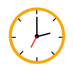 Yellow wall clock vector icon illustration
