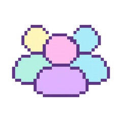 Fototapeta premium PNG Colorful pixelated people icon