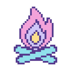 Fototapeta premium PNG Pixel art colorful flame illustration.
