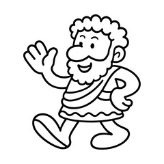 Fototapeta premium PNG Cartoon character waving happily.