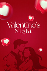 Romantic Valentine&rsquo;s Night Poster