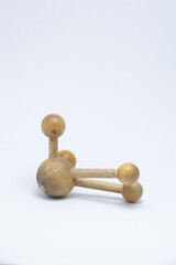 Hand made recycled wooden massage roller with wear
