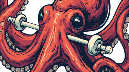 octopus on a white background and grafit © nuril