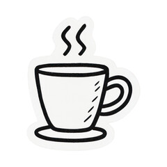 PNG Simple steaming coffee cup illustration.