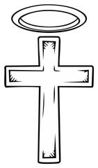 Christian Cross with Halo Symbol Religious Iconography Faith Spirituality Grace Divine Blessing