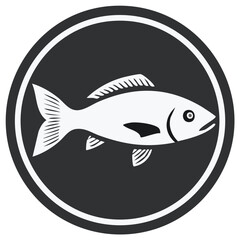 Obraz premium Stylized Fish Icon in a Circular Frame