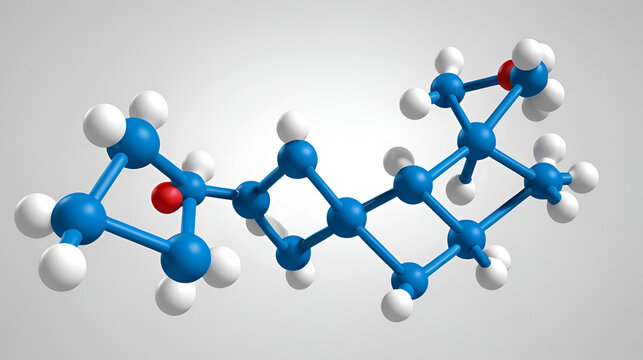 colistin molecule, polymyxin e, molecular structure, isolated 3d model van der Waals