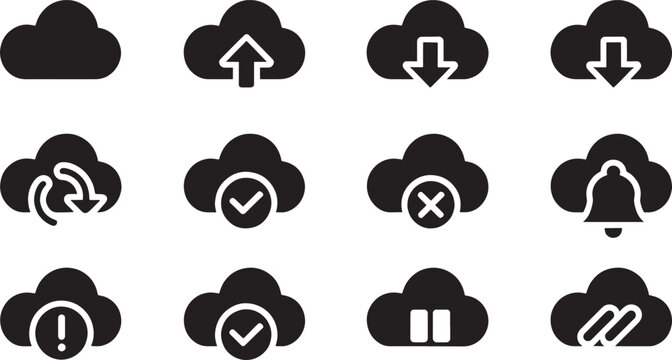 Cloud computing symbols technology internet