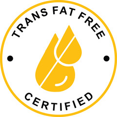 Trans fat free label . trans fat free . zero oil . organic . no cholesterol icon